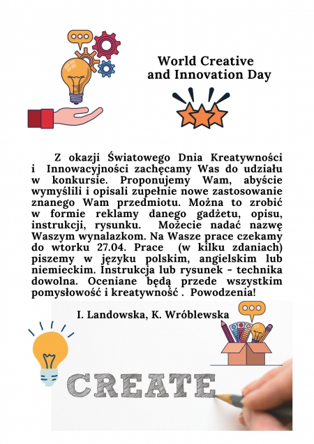 World Creativity and Innovation Day - konkurs