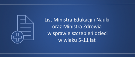 List Ministrów Edukacji i Zdrowia dotyczący szczepień dzieci
